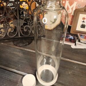 Clear Glass Bottle with White Lid 1 Liter